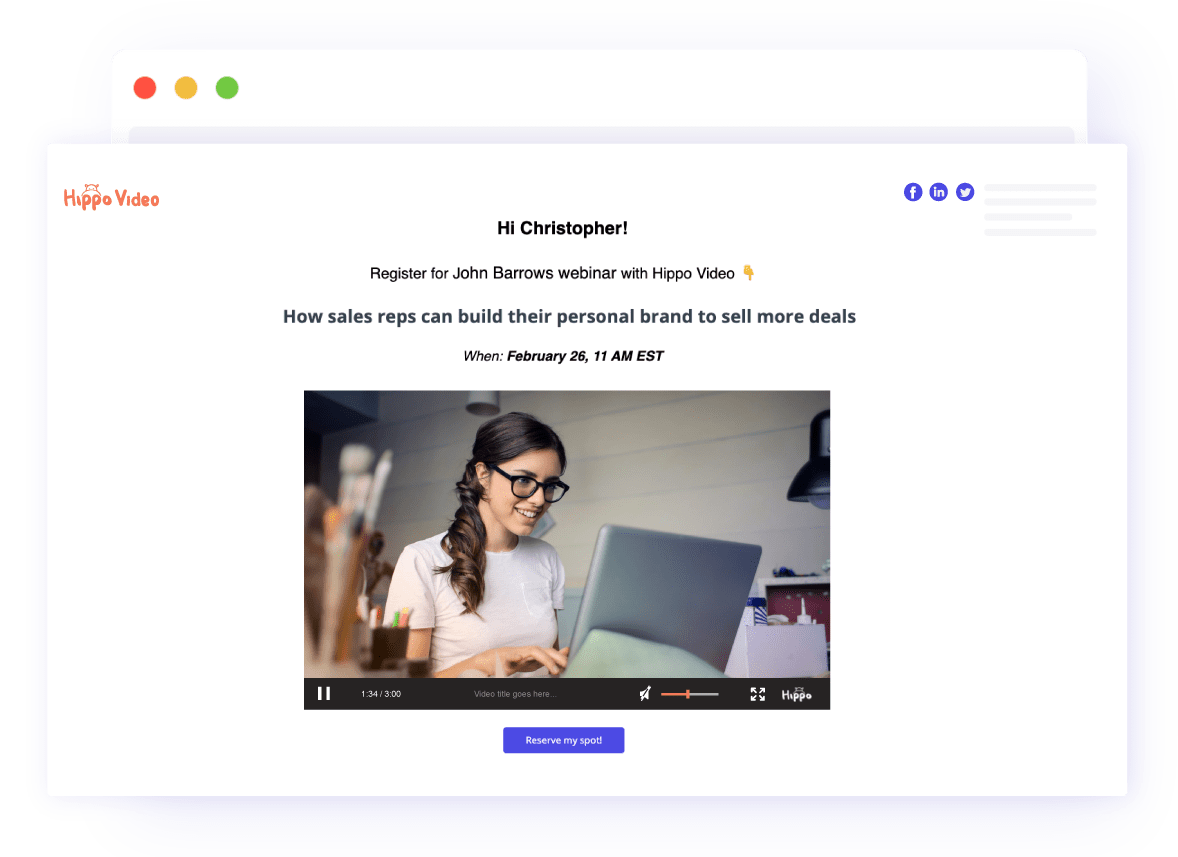 Personalized events and webinar videos