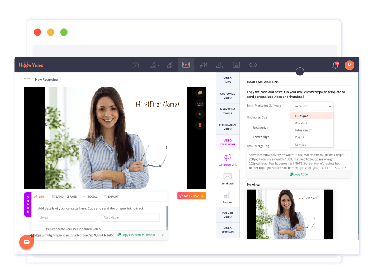 Personalized prospecting videos